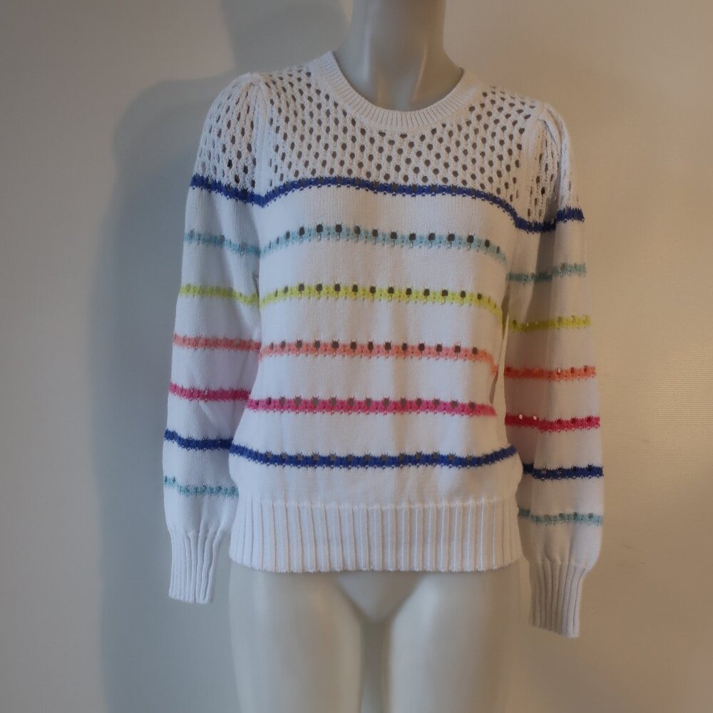 Womens & Isla White, Multi Open Knit Sweater M